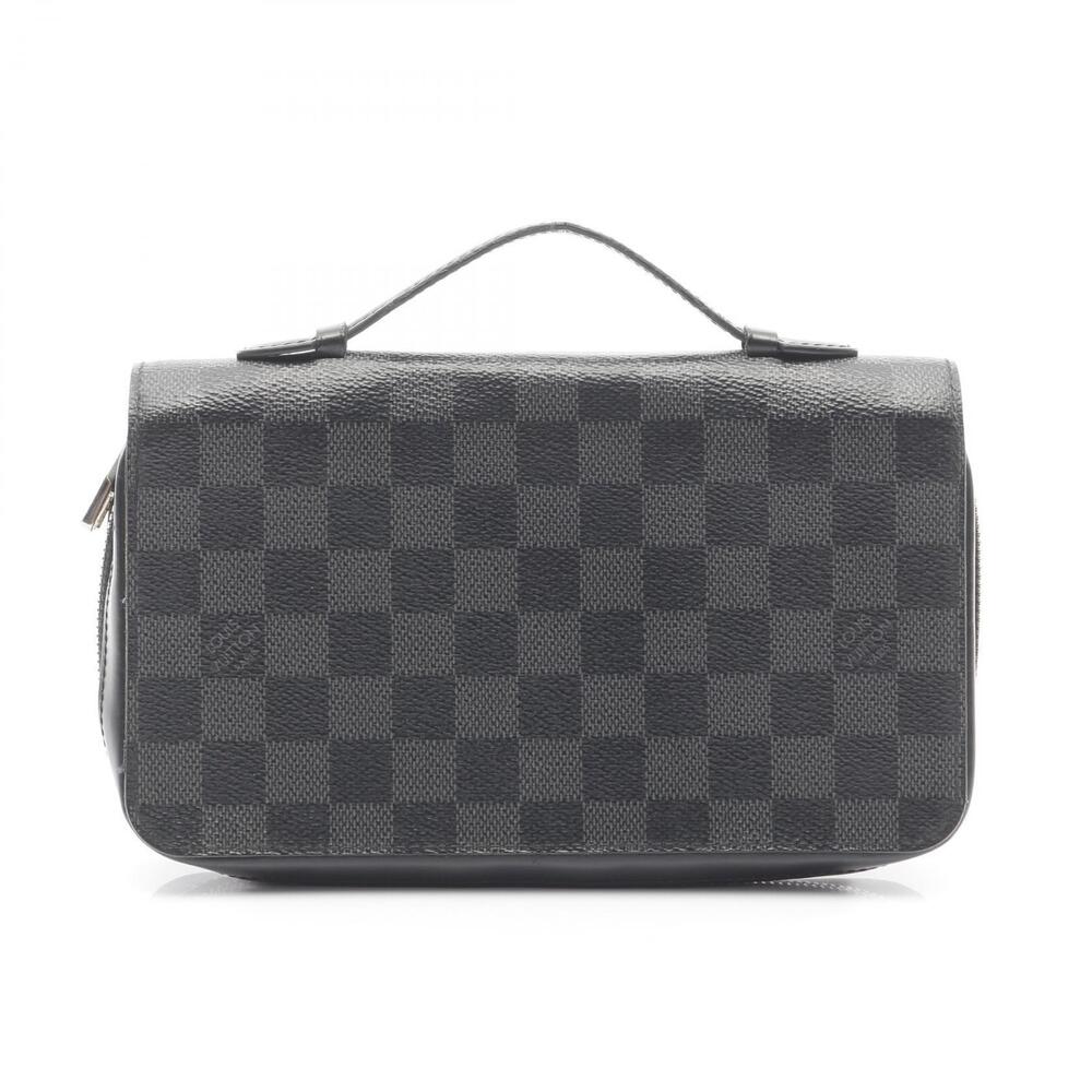 Louis Vuitton Zippy Wallet Round Long Wallet Canvas Leather Graphite Black